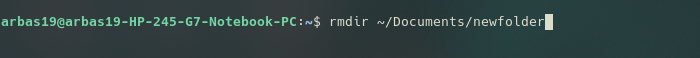 rmdir command in linux