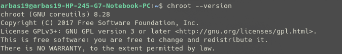 checking chroot command version info