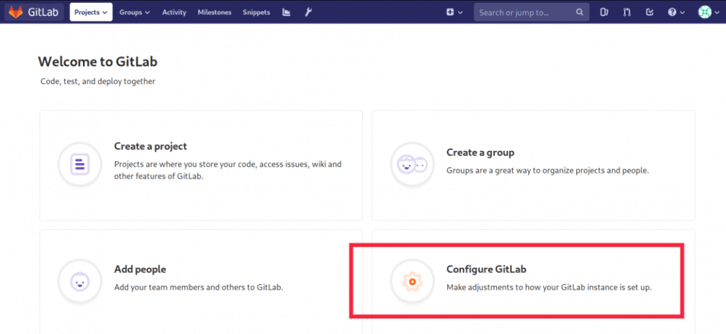 how to configure GitLab on debian 10