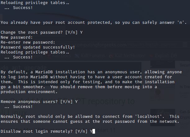 Use MariaDB on Kali Linux