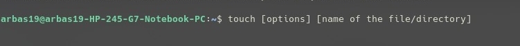 touch command syntax