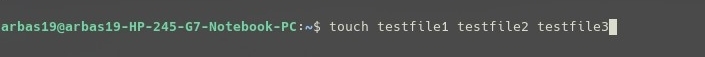 use touch command for multiple files