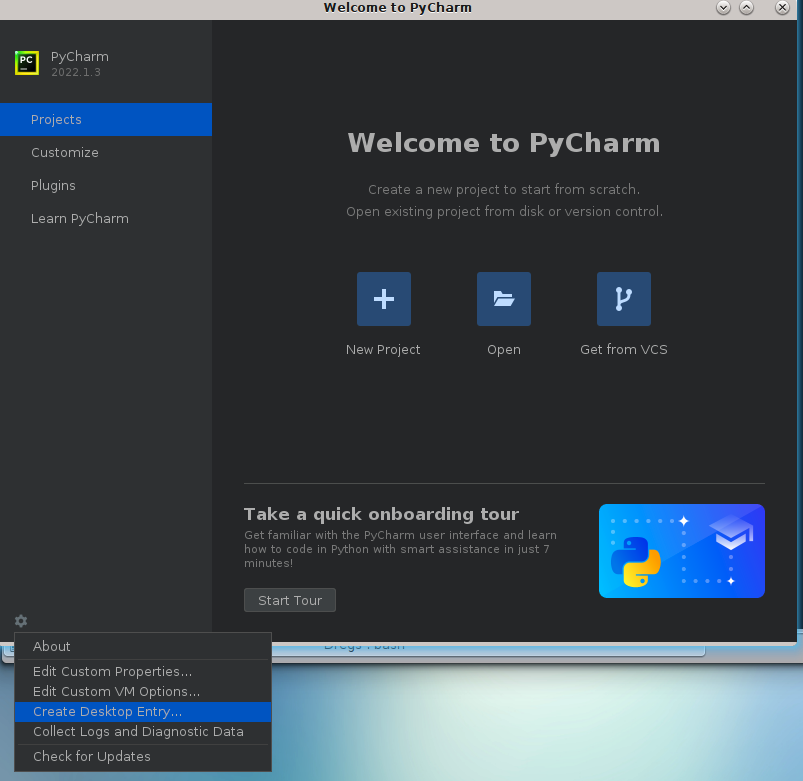 install and use python pycharm on linux