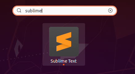Sublime Text Editor in Application Search