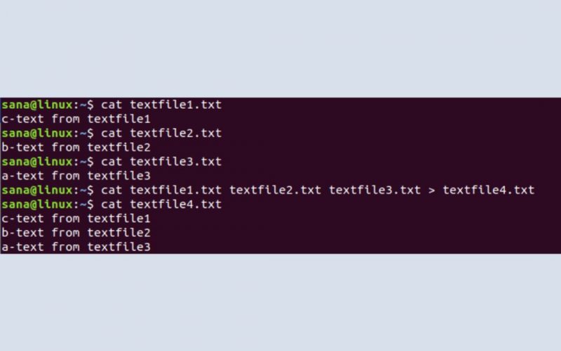 Combine text files in Linux