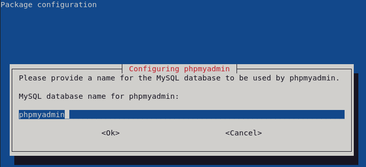 reconfiguring phpmyadmin