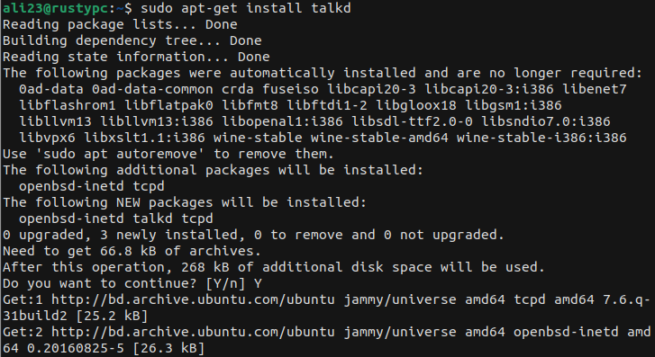 install talk command