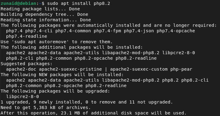 install php