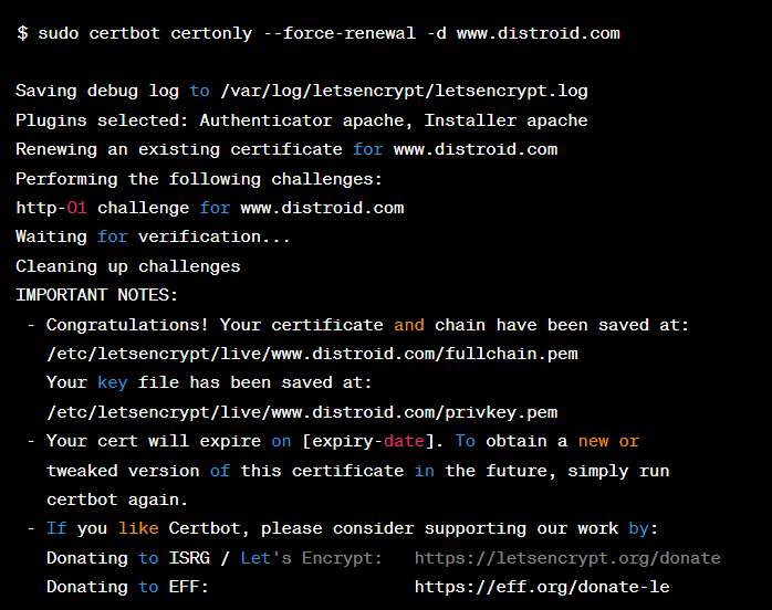 Renew Let's Encrypt SSL Certificate on Linux